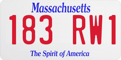 MA license plate 183RW1