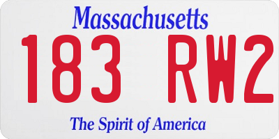 MA license plate 183RW2