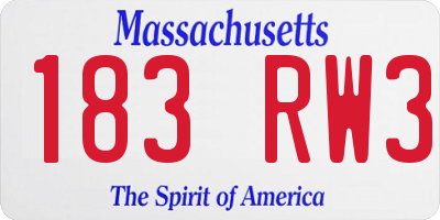 MA license plate 183RW3