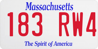 MA license plate 183RW4