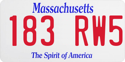MA license plate 183RW5