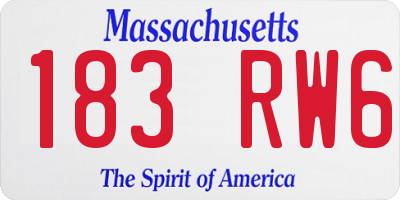 MA license plate 183RW6