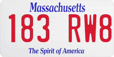 MA license plate 183RW8