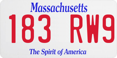 MA license plate 183RW9
