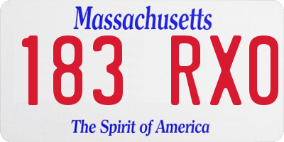 MA license plate 183RX0