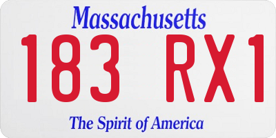 MA license plate 183RX1