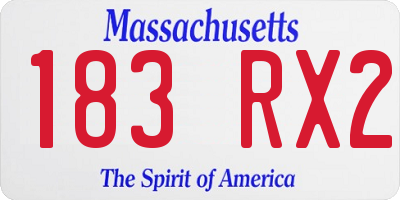 MA license plate 183RX2