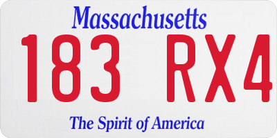 MA license plate 183RX4