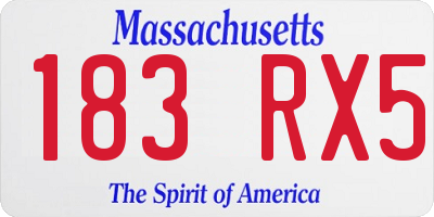 MA license plate 183RX5