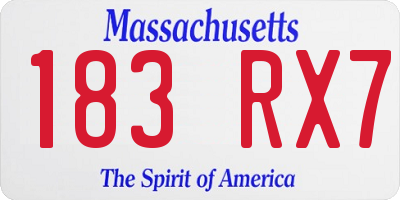 MA license plate 183RX7