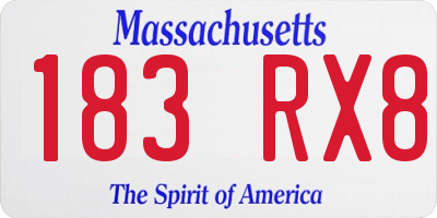 MA license plate 183RX8