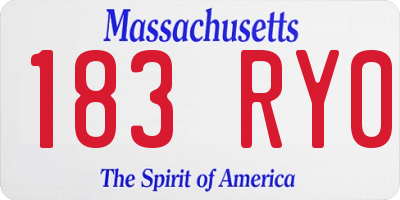 MA license plate 183RY0