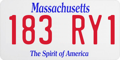 MA license plate 183RY1