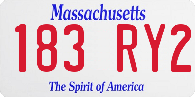 MA license plate 183RY2
