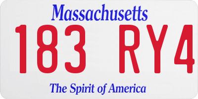 MA license plate 183RY4