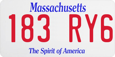 MA license plate 183RY6