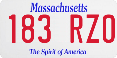 MA license plate 183RZ0