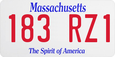 MA license plate 183RZ1