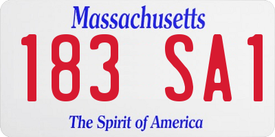 MA license plate 183SA1