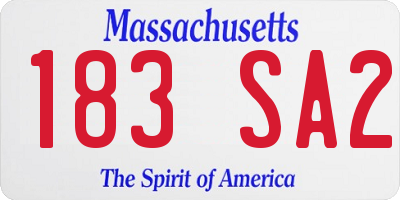 MA license plate 183SA2