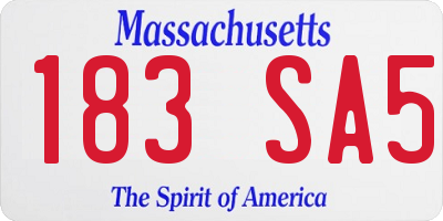 MA license plate 183SA5