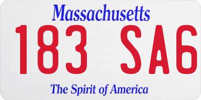 MA license plate 183SA6
