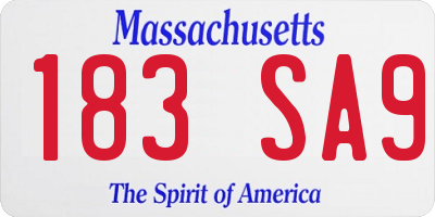 MA license plate 183SA9
