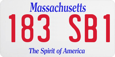 MA license plate 183SB1