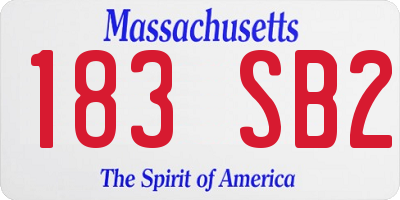 MA license plate 183SB2