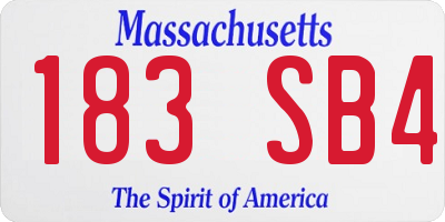 MA license plate 183SB4