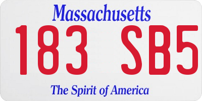 MA license plate 183SB5