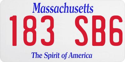 MA license plate 183SB6