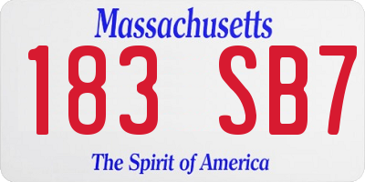 MA license plate 183SB7