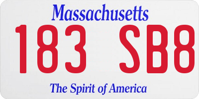 MA license plate 183SB8