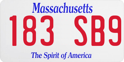 MA license plate 183SB9