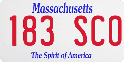 MA license plate 183SC0