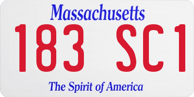 MA license plate 183SC1