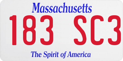 MA license plate 183SC3
