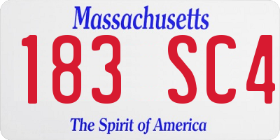 MA license plate 183SC4