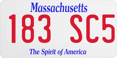 MA license plate 183SC5