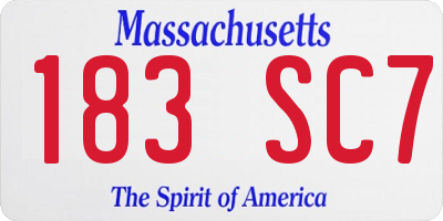MA license plate 183SC7