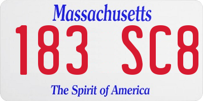 MA license plate 183SC8