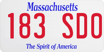 MA license plate 183SD0