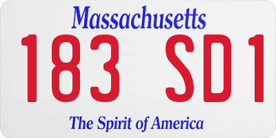 MA license plate 183SD1