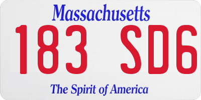 MA license plate 183SD6