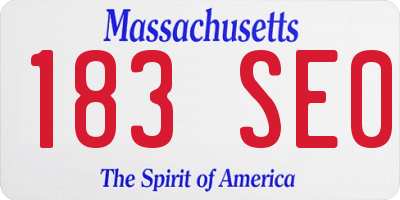 MA license plate 183SE0
