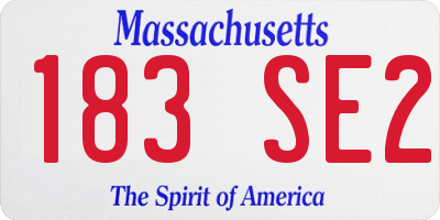 MA license plate 183SE2
