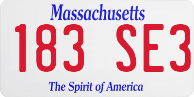 MA license plate 183SE3