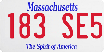 MA license plate 183SE5