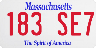 MA license plate 183SE7
